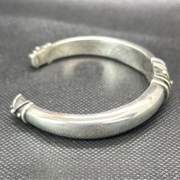 925 Sterling Silver Deborah Armstrong Hollow Dome Cuff Statement Bracelet VTG - Picture 16 of 16